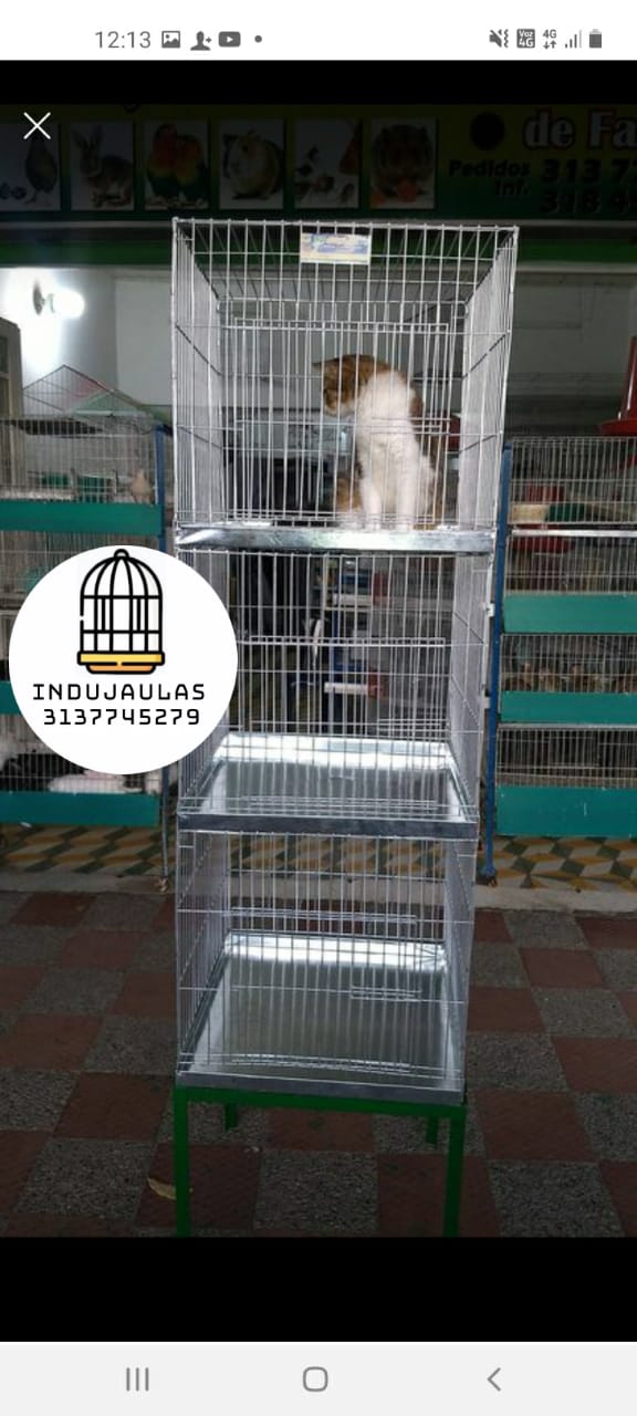 JAULA PARA GATOS DE TRES PUESTOS